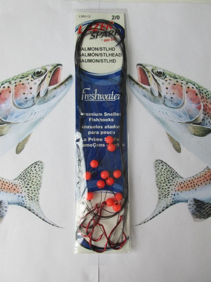 Huevos de salmón ajustables - Steelhead/Trucha/Salmón - Garra de águila #2/0 gancho - 6 piezas Foto 4 de 4