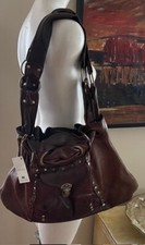 Vintage Artistic Boho Large Leather Shoulder Bag E.d.e. Studio Made In Usa As Is