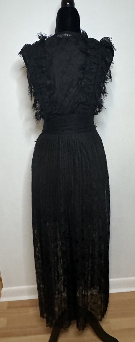 Zara Black Lace Dress Alexa Chung Style Size Small