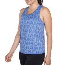 Champion Women's Size Large Blue Racerback Champion Print Tank Top NWT