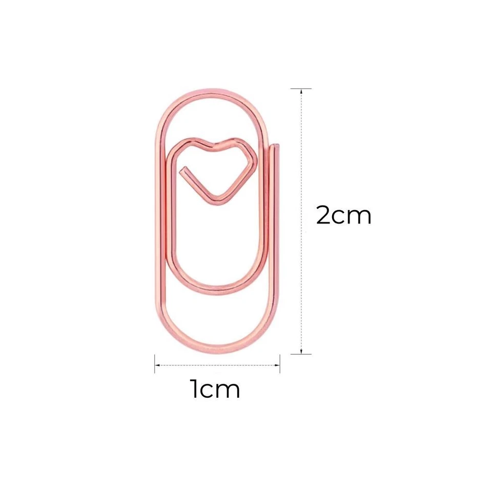 Mini Paper Clips Metal Heart Love Scrapbook Rose Gold Clip Small Copper Pegs Peg - image 4 of 4