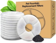 12-Pack Replacement Filters for Pet Water Fountain, Activated Carbon Filters