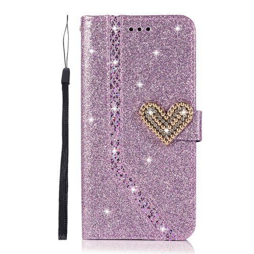 Luxury Bling PU Leather Wallet Case Phone Cover for Samsung S22 S21 S20 S23 S10E - Picture 14 of 17