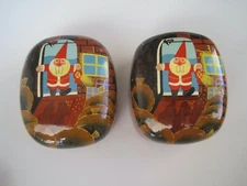 Wood Trinket Boxes Christmas Santa Lot 2