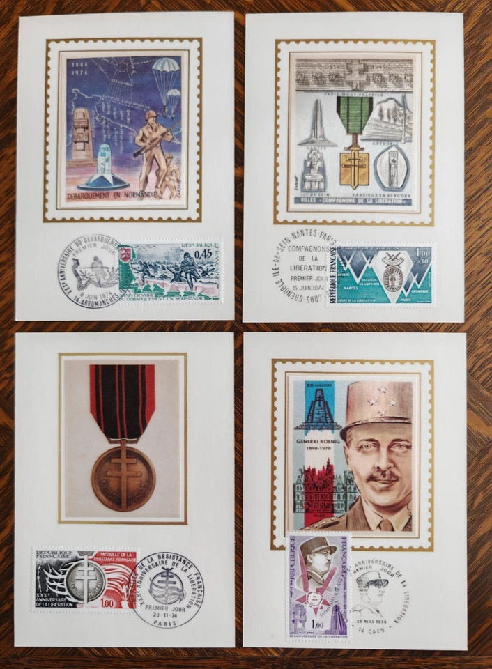 Lot LIBERATION, DEBARQUEMENT, Résistance ,CARTE FDC 1er jour 1974 - Photo 1/1