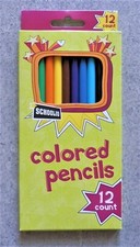 12 Schoolio Colored Pencils - NEW  Sealed - Multi Solid Colors - For All