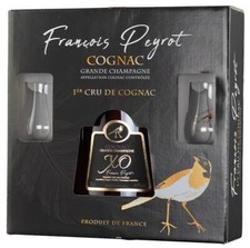 FRANCOIS PEYROT COGNAC XO GRANDE FINE CHAMPAGNE 70 CL CONFEZIONE CON 2 Bicchieri