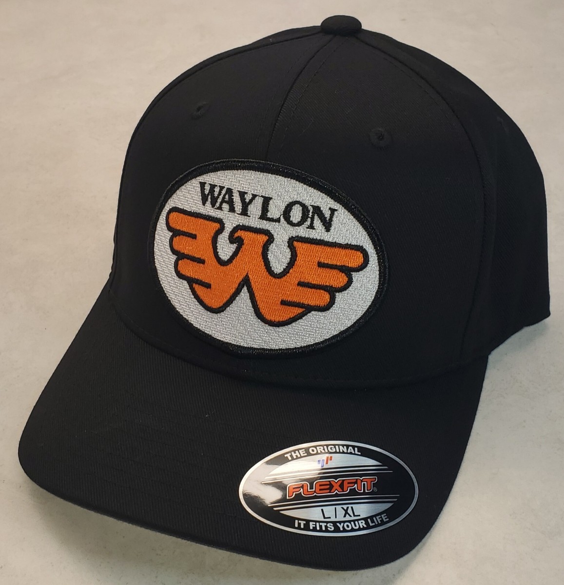 WAYLON JENNINGS Patch Flexfit Hat / Black - L/XL 7 1/8
