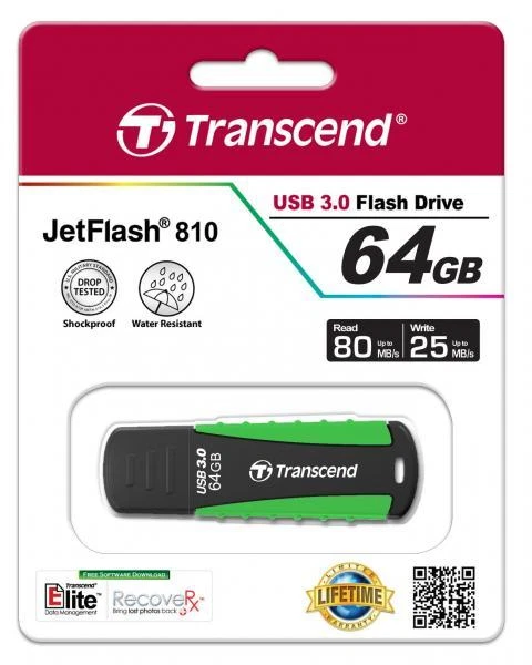 64 Go Clé USB 3.0 Robuste Anti-choc Transcend JetFlash 810 - Photo 3/3