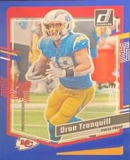 2023 Donruss #156 Drue Tranquill - Kansas City Chiefs Blue Press Proof