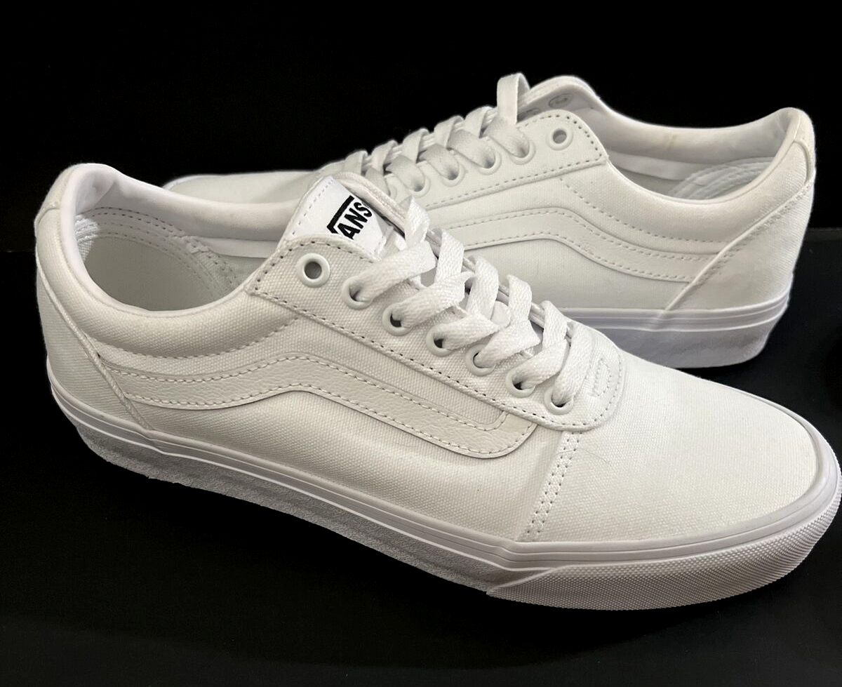 Men\u0026#039;s Size 9 VANS WARD WHITE Sneakers Skate Shoes Low Top Canvas EUR 42  | eBay