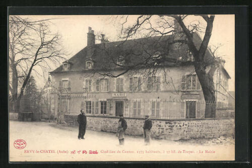 CPA Ervy-le-Chatel, La Mairie, Gasthaus  - Afbeelding 1 van 2