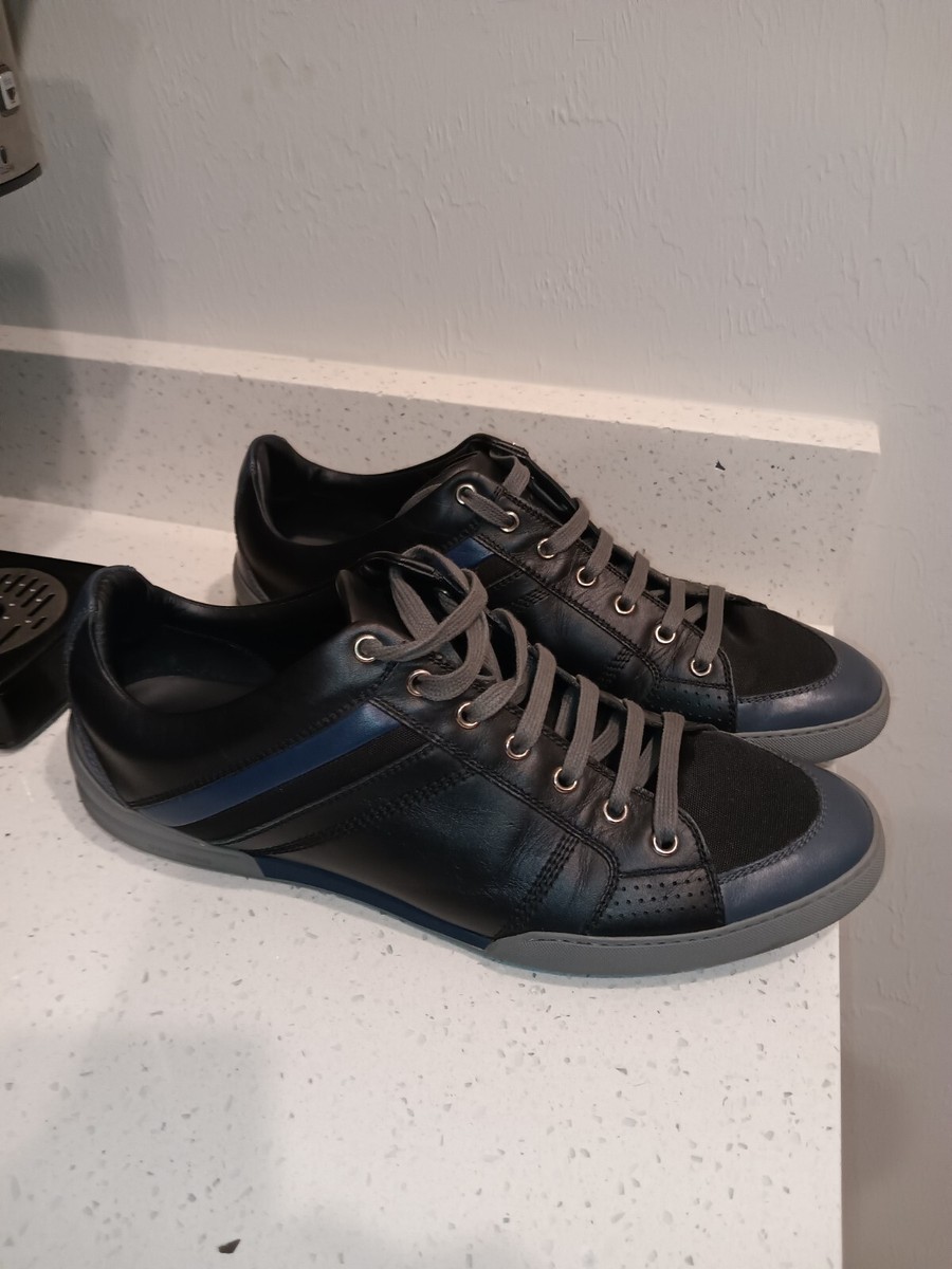 スニーカー DIOR HOMME Dior Homme Leather Sneakers Dior Homme Black/Blue Leather and Mesh Lace Low Top | eBay