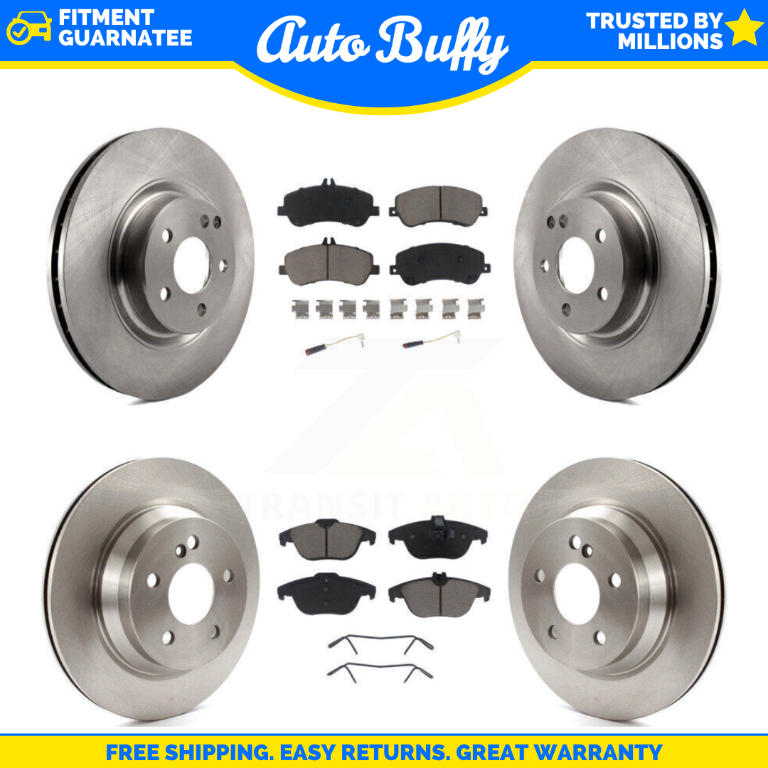 [Front+Rear] Disc Brake Rotors & Ceramic Pad Kit For MercedesBenz
