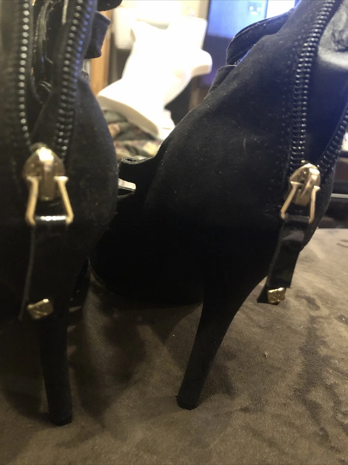 sam & libby bota negra con cordones talla 7,5 zapatos de salón Foto 4 de 4