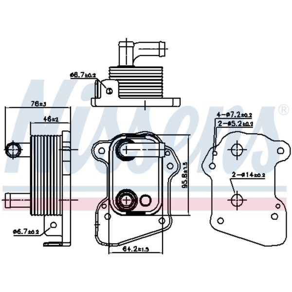 ÖLküHler 96 X 64 Passend FüR Opel Astra H Caravan L35 L48 L08-image