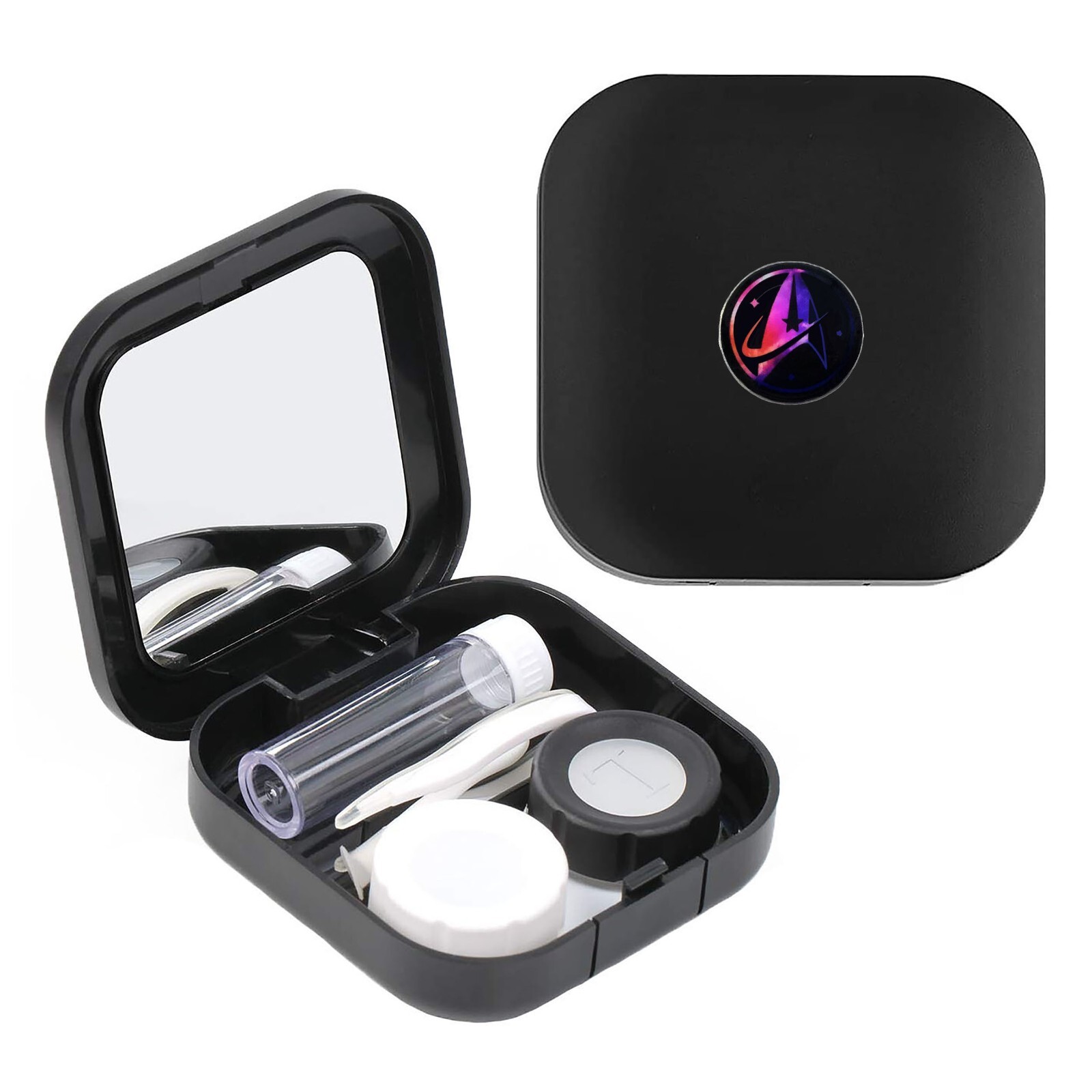 Starfleet Contact Lens Case Insignia Soaking Travel Kit Galaxy Compact Mirror eBay