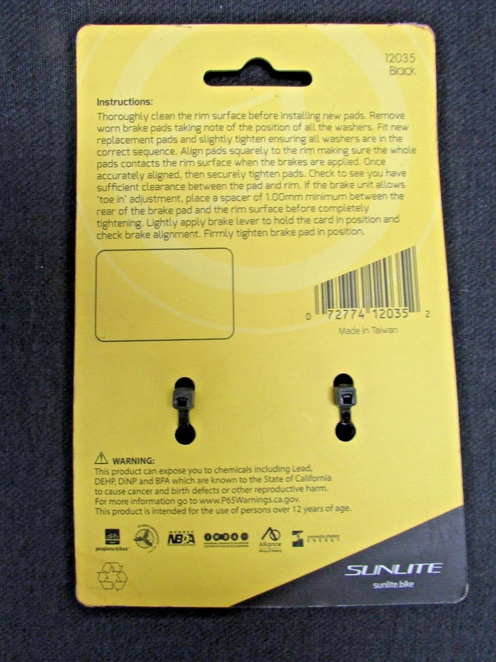 NOS! SUNLITE ROAD BRAKES PADS #12035 ALL WEATHER PERFORMANCE PADS - Image 4 of 4