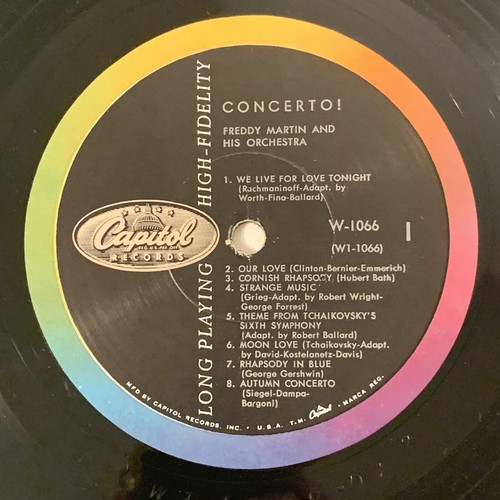 Freddy Martin And His Orchestra Concerto Vinyl Capitol Records Easy Listening - Picture 3 of 6