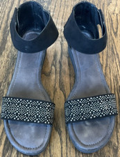 Yellow Box Charly Black Studded Sandals Ankle Strap Women's US Size 9.5