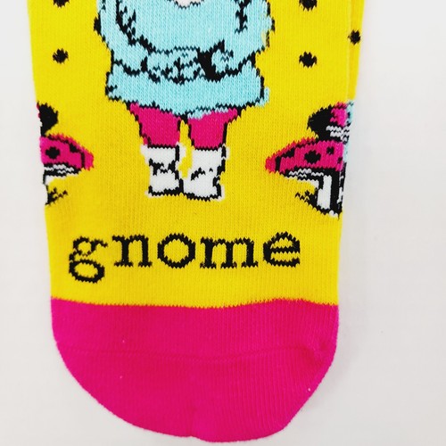 Wit Ankle Socks Women Boy Gnome Grown Home Mushrooms Elf Dwarf Fairy NEW NWT - Picture 5 of 7