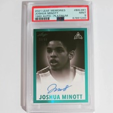 PSA 9 - JOSH MINOTT #/99 Auto 2021 Leaf Memories 1960 Autograph PLATINUM Joshua