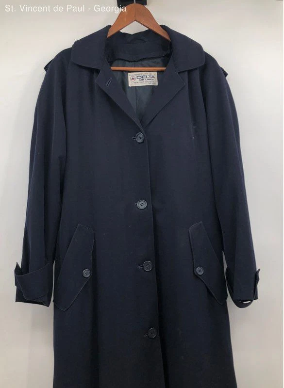 Women's Newport Harbor Delta Airlines Double Breasted Trench Coat - Size 8 Tall - Image 3 of 4