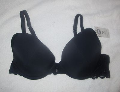ROSE & PETAL NWT French Lingerie Sexy Black Lace Bra Womens Size 38 85 100 D 38D