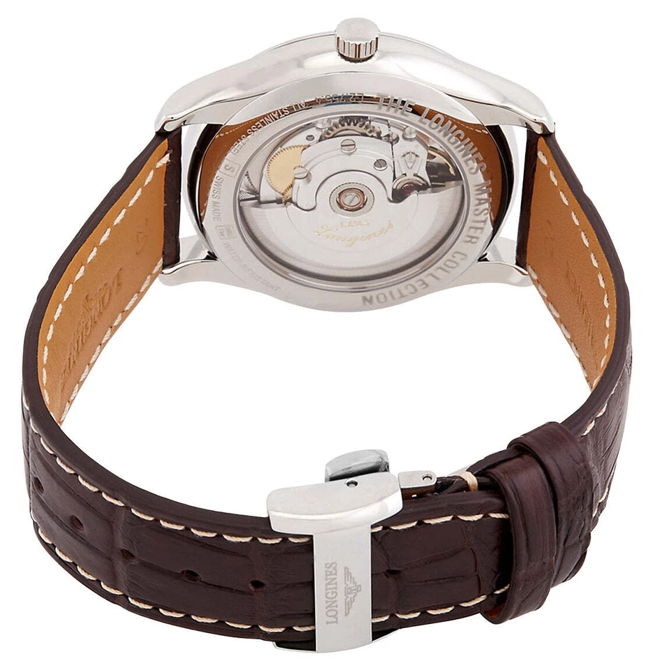 Longines Master Colección Automático Cuero Diamantes Hombre Reloj L2.755.4.77.3 - Imagen 3 de 3