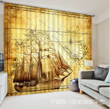 3D Ship map 35 Blockout Photo Curtain Printing Curtains Drapes Fabric Window AU