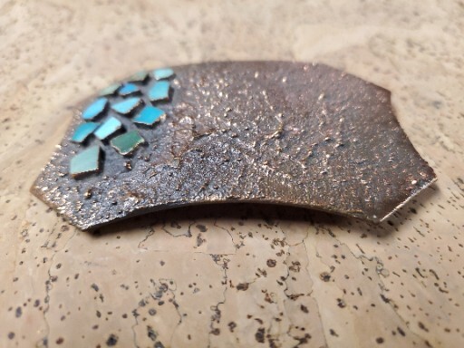 Vintage nickel silver bell belt buckle copper Vintage Belt Buckle Copper Turquoise Bell Trading Post  main image 3