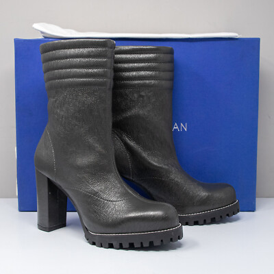 Stuart Weitzman Isobel Asphalt Gleaming Booties Size 7.5 M