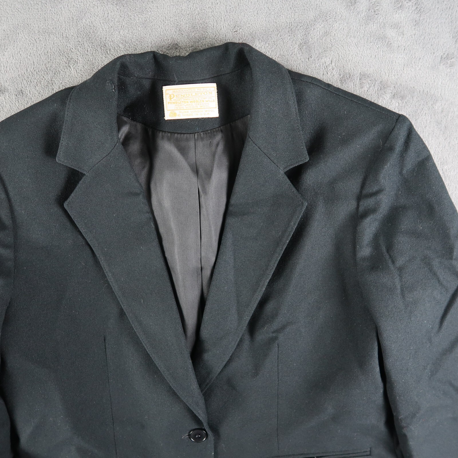 Vintage 70s Pendleton Wool Black Jacket Blazer Wo… - image 3