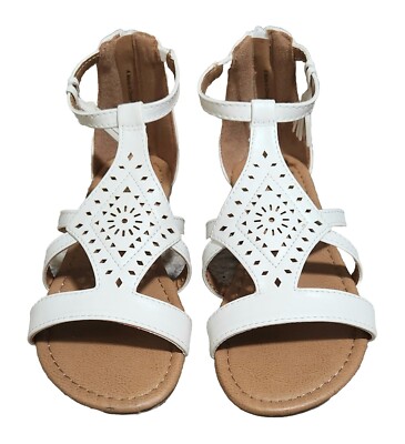 American Eagle By Payless Sloane Slide Mule Sandal Shoes White Girls Size 4