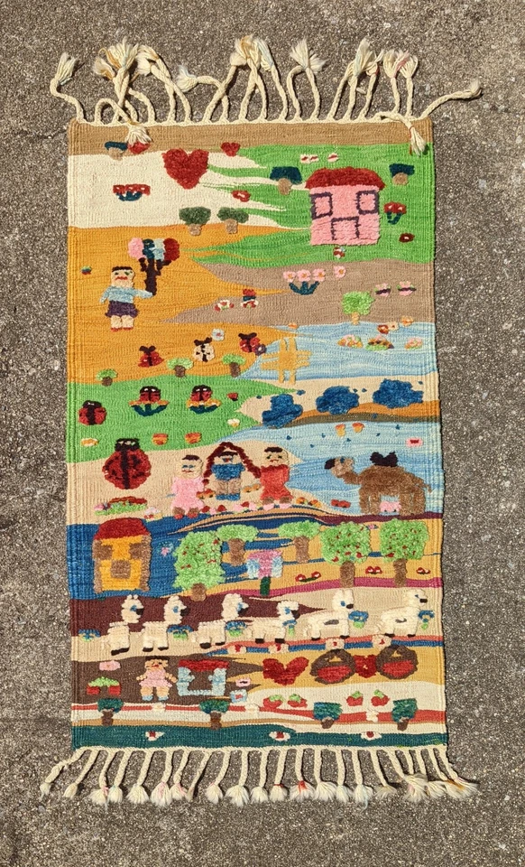 Hand Woven Natural Dye Folk Art Kilim from Turkey - Image 2 of 4