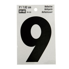 HY-KO 3" Reflective Vinyl Self Adhesive Sticker Number 9