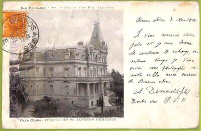 af1057 - ARGENTINA - Vintage Postcard - San Fernando - ''Villa Clara'' - 1903
