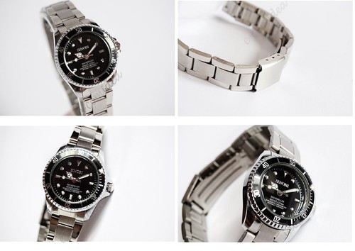 OROLOGIO SINOBI DONNA MINI 27 mm QUADRANTE NERO GHIERA NERA ROTANTE | eBay