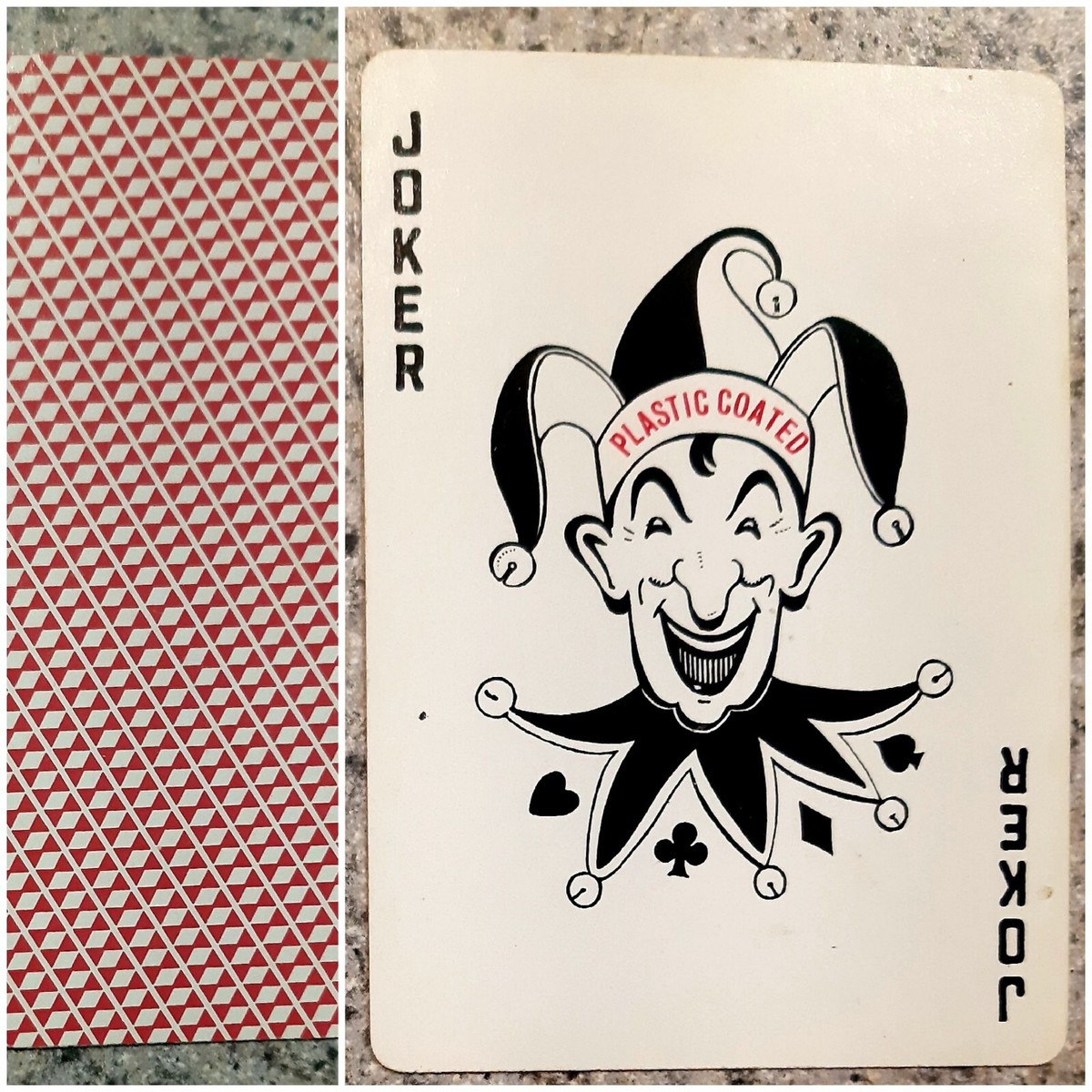 1 Black Joker Plastic Coated Single Swap Playing Card Red