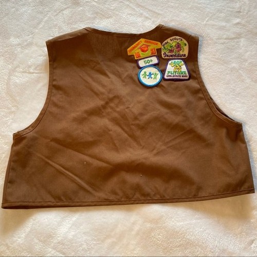 Girls Scouts USA Brownies Vest Pins Monmouth Council Y2K Brown Girls 14-16 - Picture 7 of 10