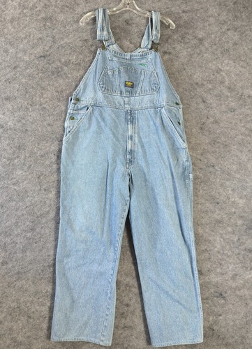 Vintage OshKosh Classic Workwear Bib Overalls Mens Vestbac Shamrock Buttons READ