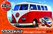 Airfix QUICK BUILD Red Volkswagen VW Camper Van Plastic Model Kit J6017