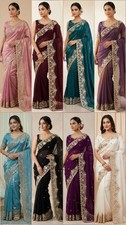 Saree Party Indian Wear Sari Designer Bollywood Blouse Wedding Ethnic Pakistani