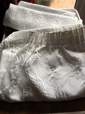 Ivory off white patterned curtains W 42" D 68" (approx)