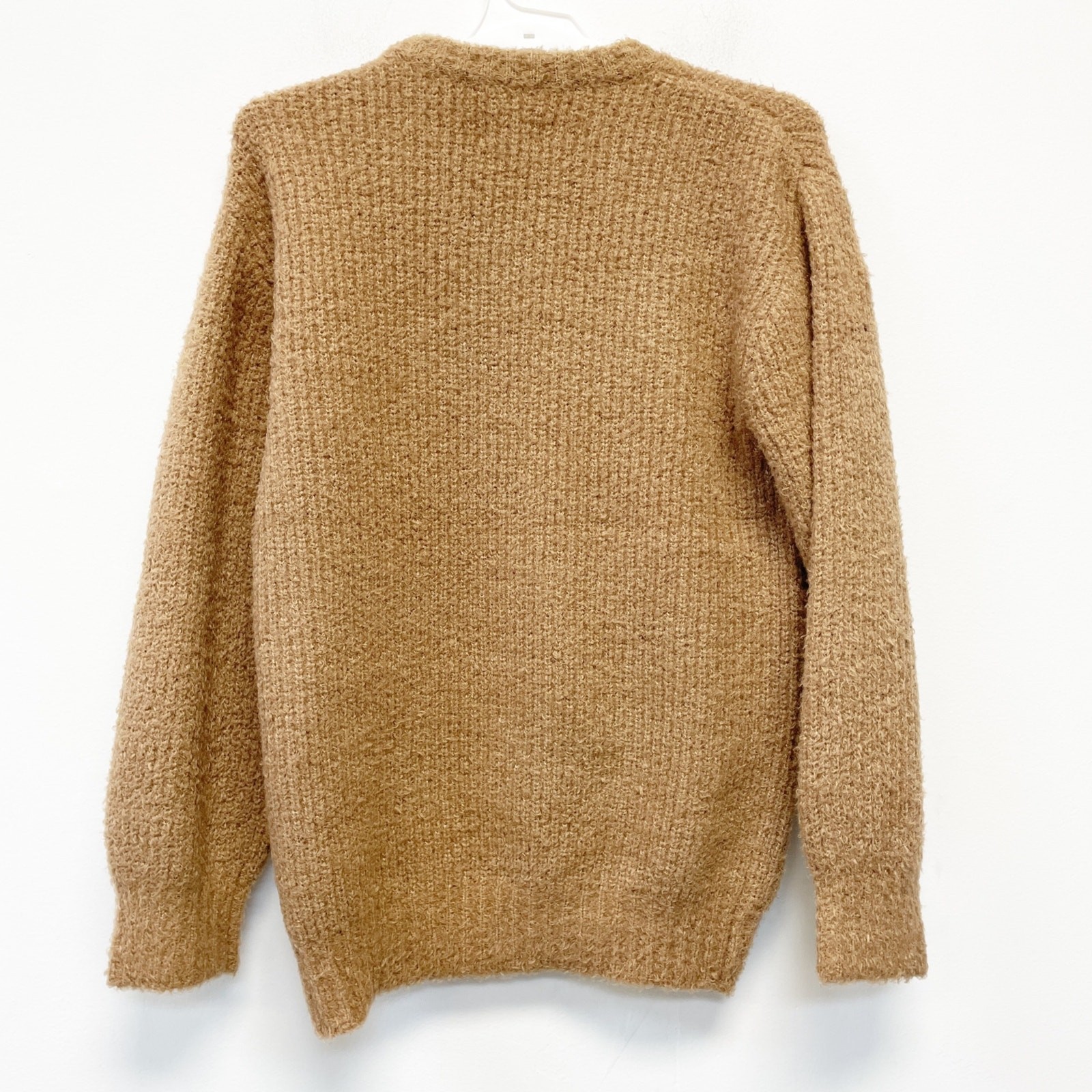 Future Collective Women's Crewneck Relaxed Teddy Sweater Tan Size XS