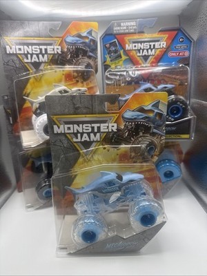 2025 MONSTER JAM  MEGALODON LOT OF  5, All Different, Great Deal!!
