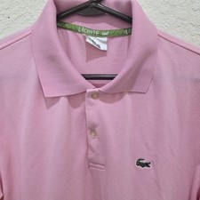 Lacoste Polo Shirt Size 6 ( Medium) Pink Pique Cotton SS