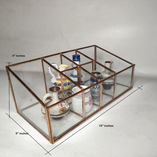 Showcase and Miniature Handcrafted Ceramics Collectible Decor - complete SET