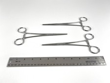 (3x) Jarit 8" Straight Rochester-Ochsner Forceps Clamps 106-220