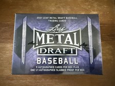 2021 LEAF METAL DRAFT BASEBALL JUMBO HOBBY BOX SEALED 9  AUTOS + 1/1 SLABBED